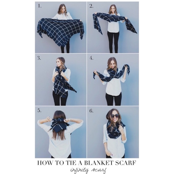 AMANDA✨ classic plaid blanket scarf green navy - Picture 5 of 8